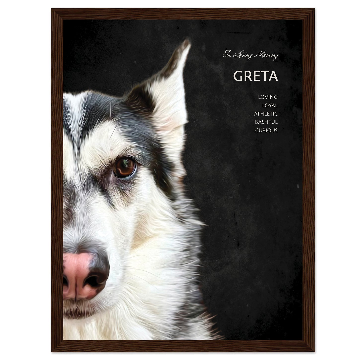 Custom In Memory Framed Pet Portrait