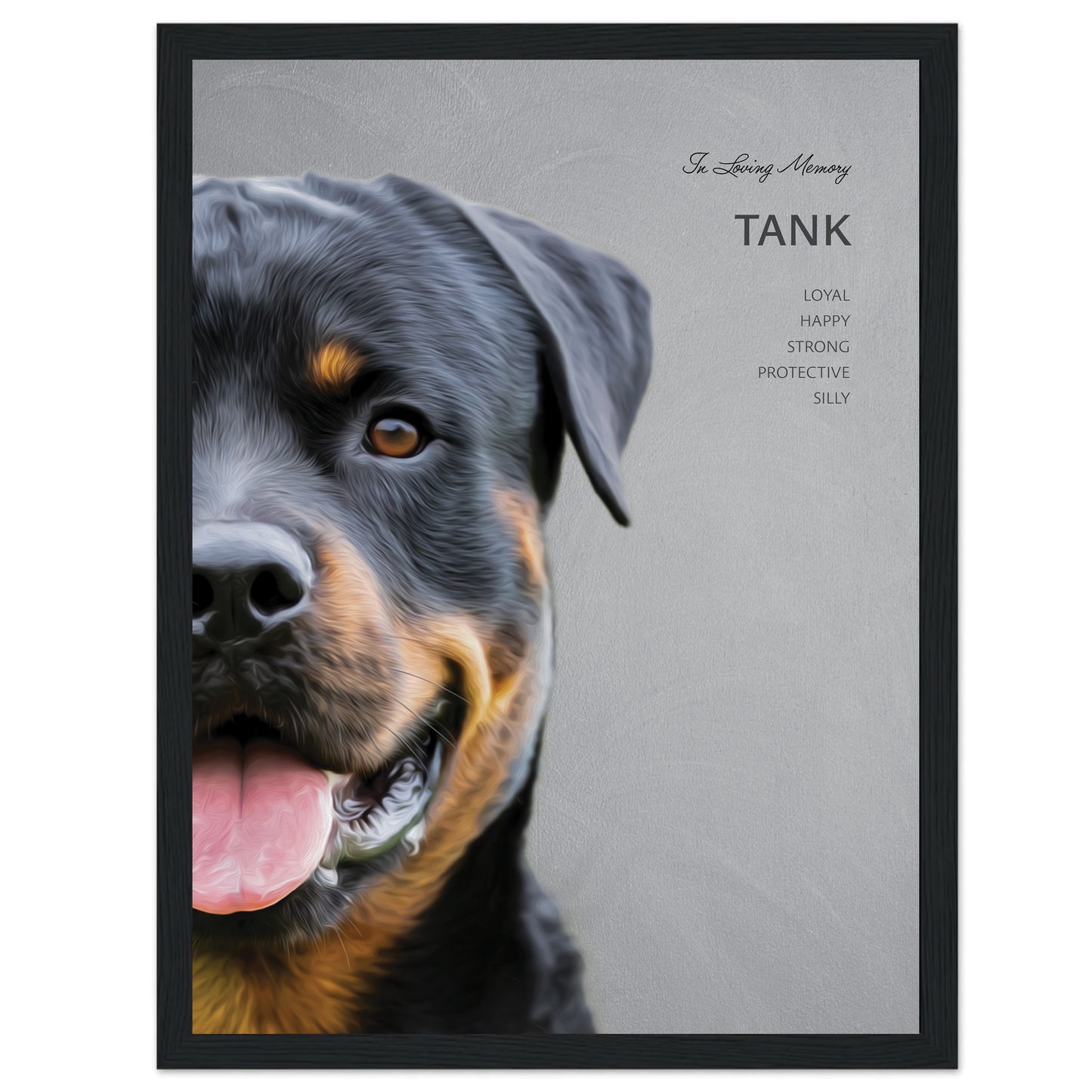 Custom In Memory Framed Pet Portrait