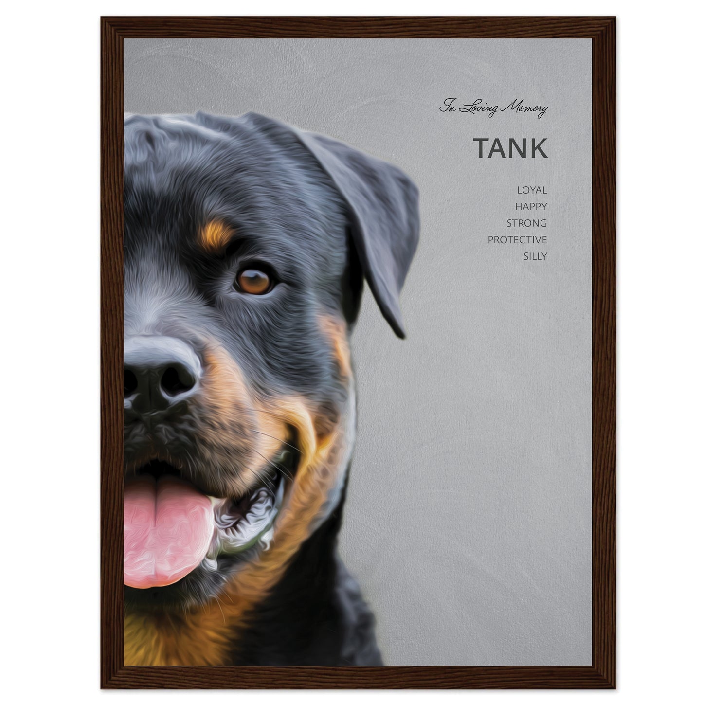 Custom In Memory Framed Pet Portrait