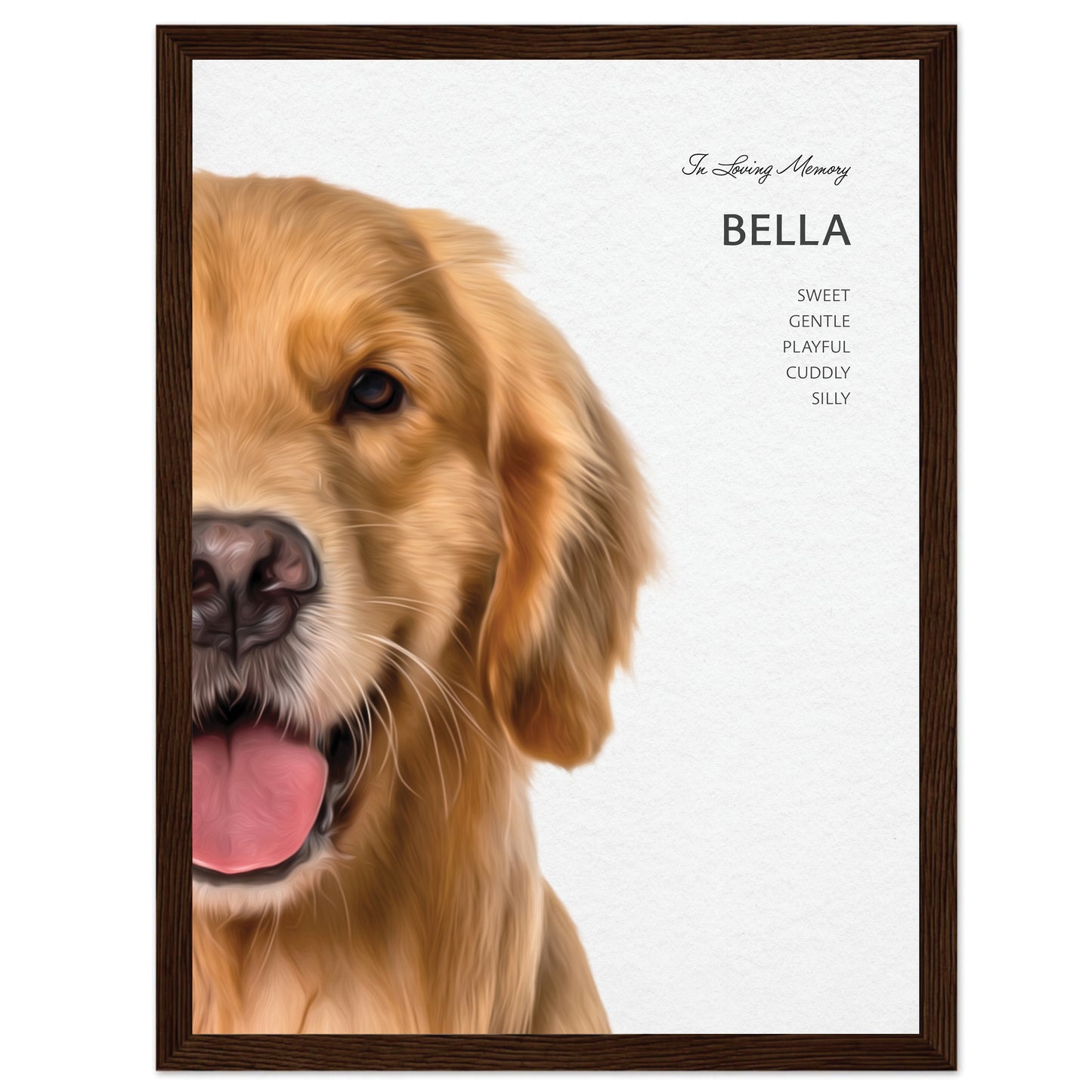 Custom In Memory Framed Pet Portrait