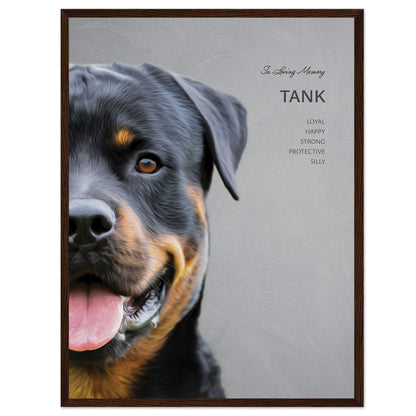 Custom In Memory Framed Pet Portrait