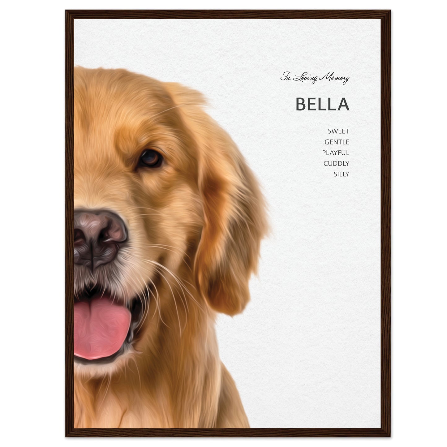 Custom In Memory Framed Pet Portrait