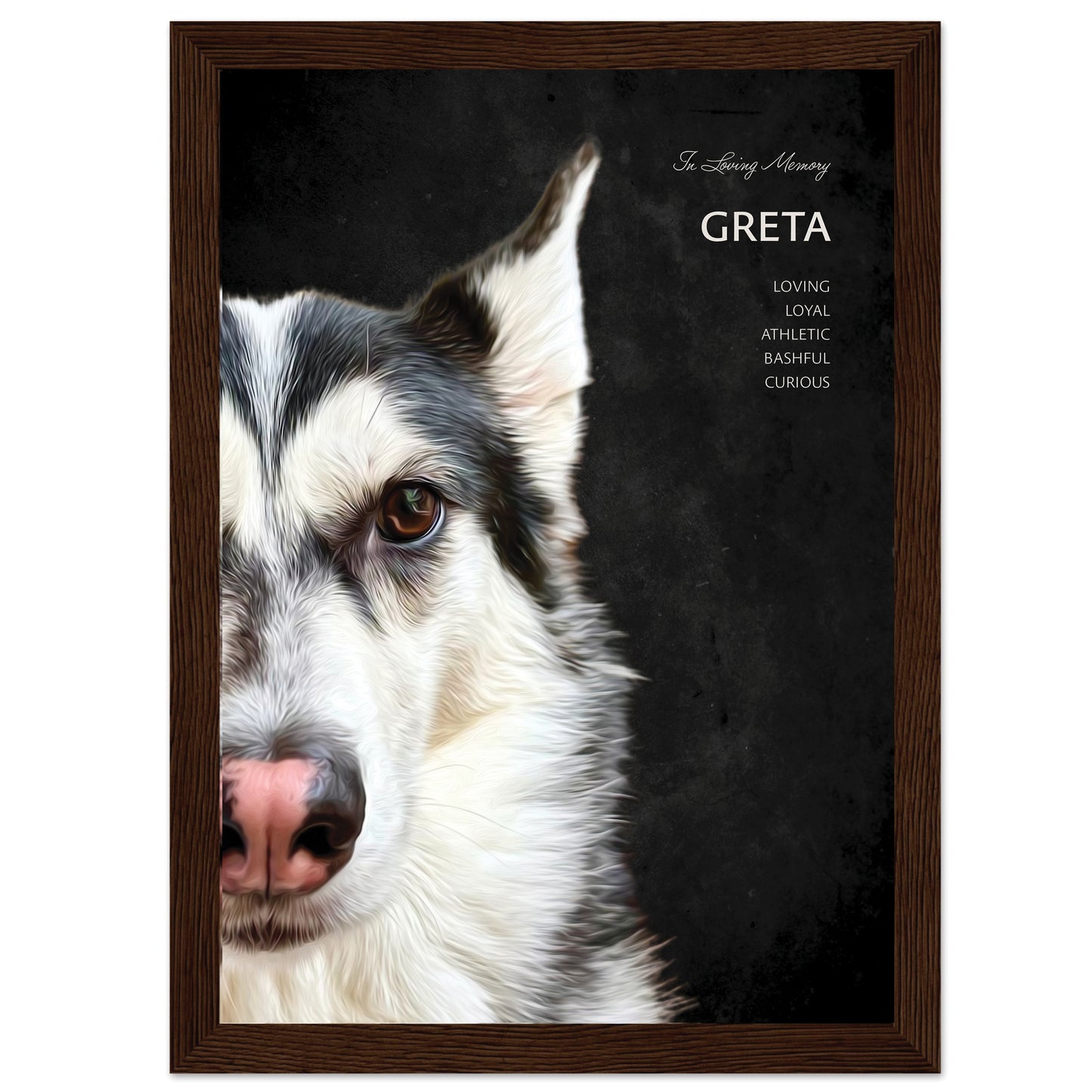 Custom In Memory Framed Pet Portrait