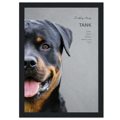 Custom In Memory Framed Pet Portrait