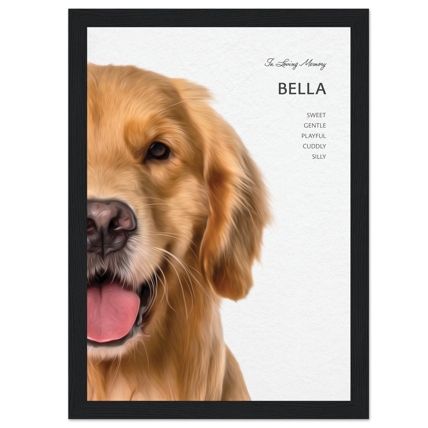 Custom In Memory Framed Pet Portrait