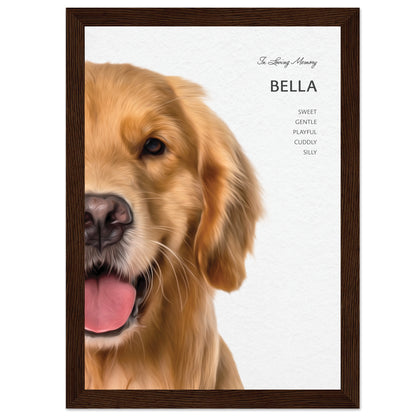 Custom In Memory Framed Pet Portrait